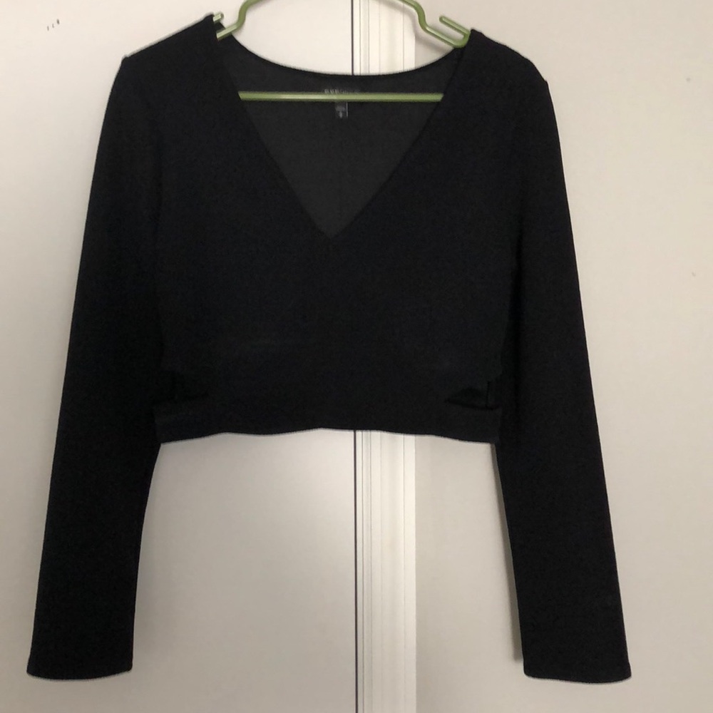 Dressy cropped black top